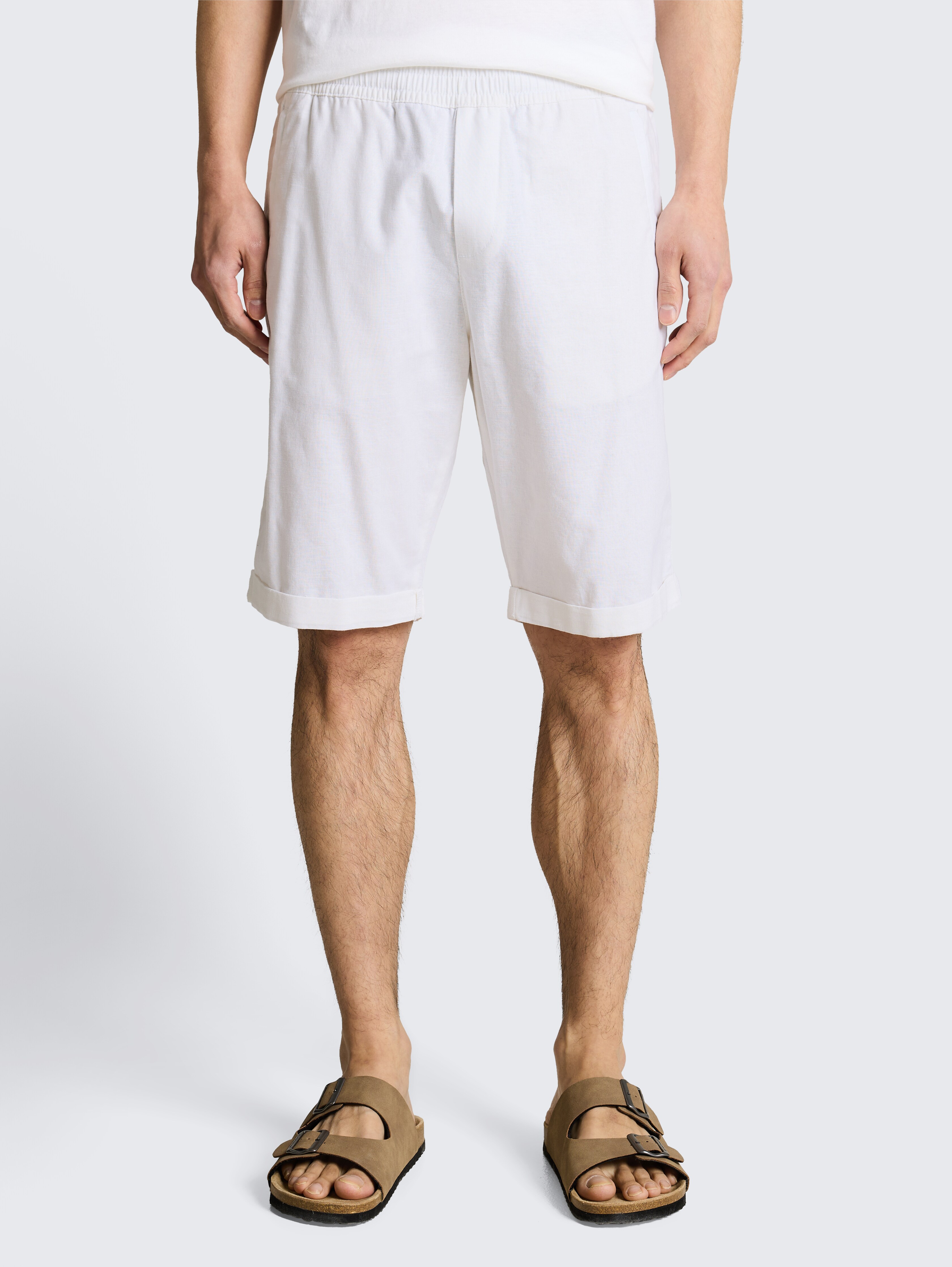 TTREGULAR Shorts mit Leinenanteil von Men, White
