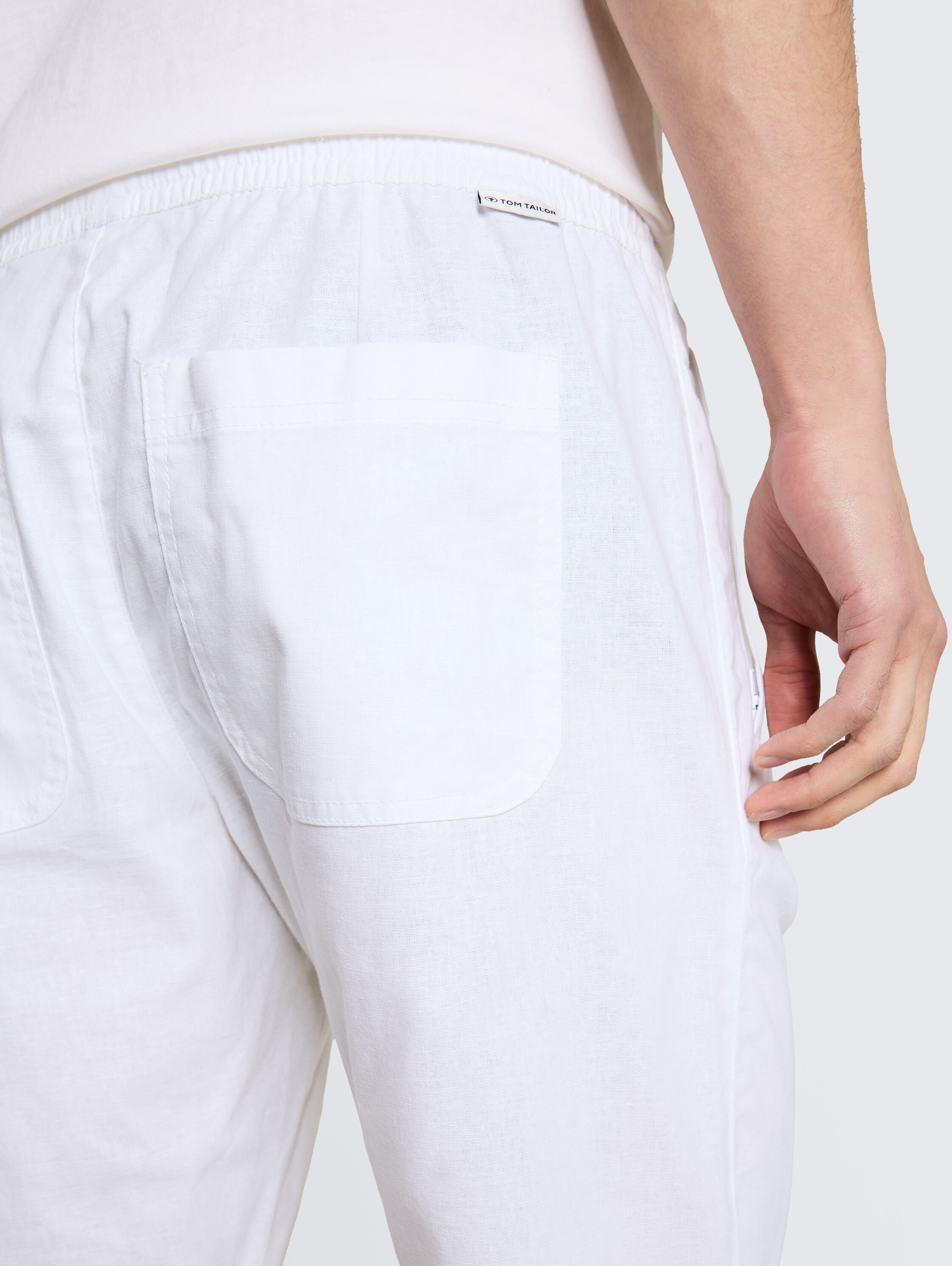 TTREGULAR Shorts mit Leinenanteil - white - 