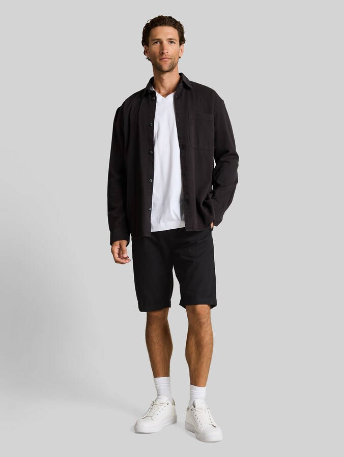 TTREGULAR Shorts mit Leinenanteil von Men, Black