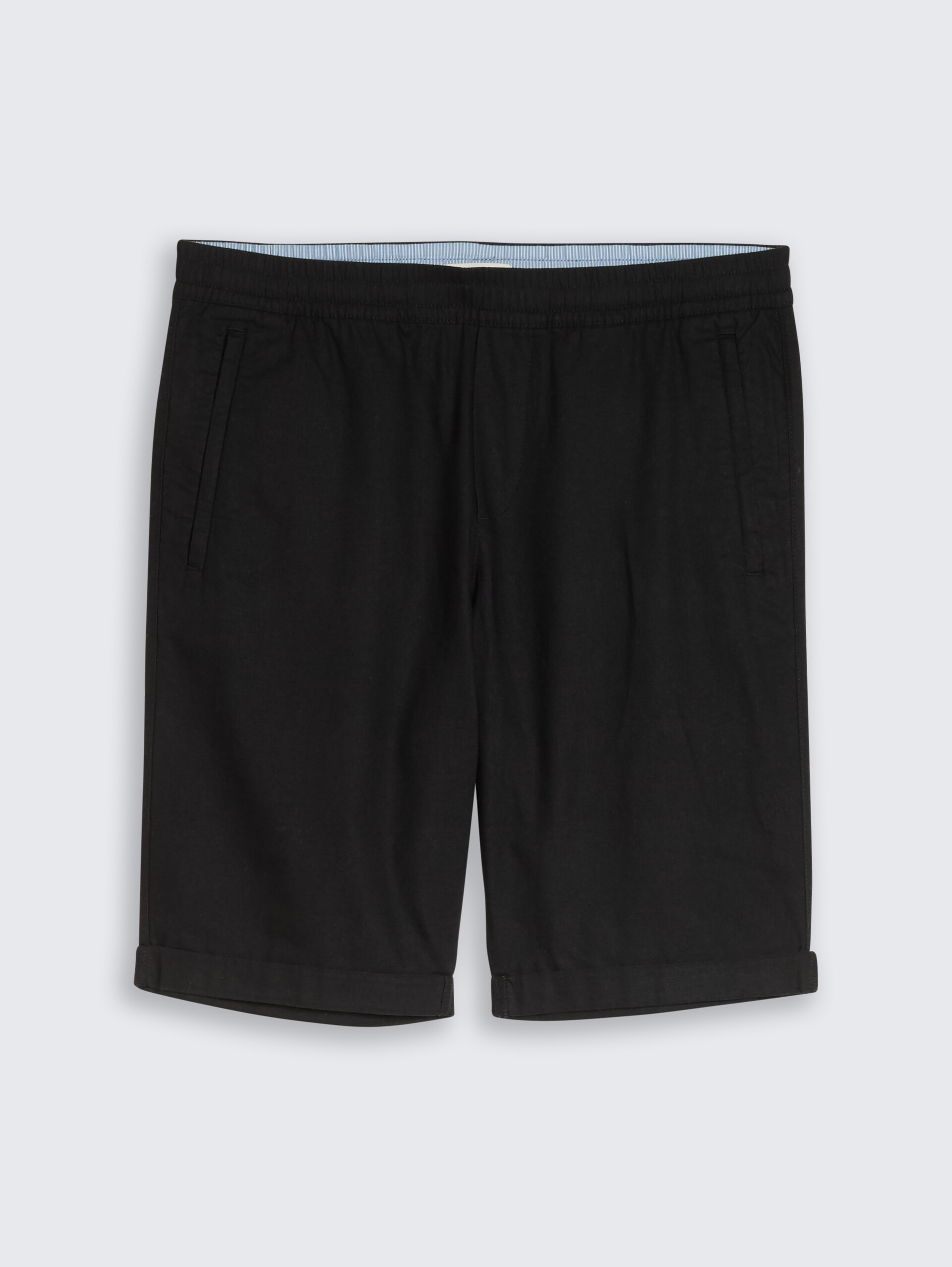 TTREGULAR Shorts mit Leinenanteil - Black - Vorder-Produkt-Ansicht