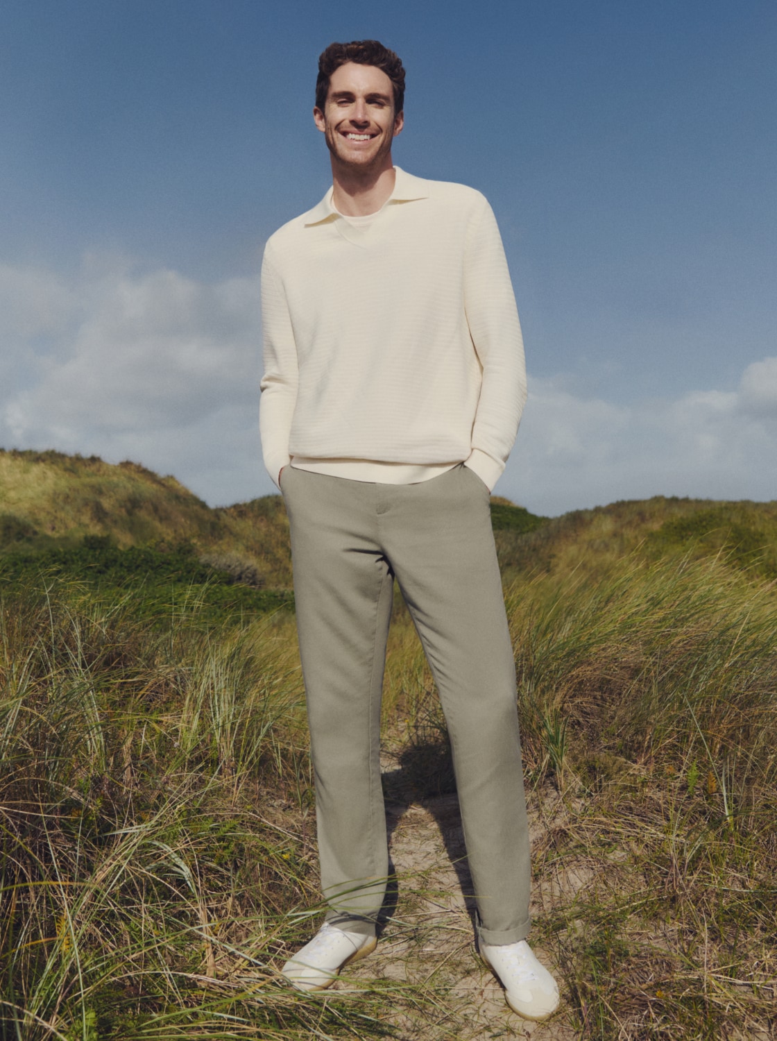 TTREGULAR Chino Hose von Men, Greyish Shadow Olive