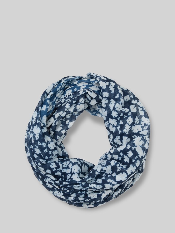 Loop-Schal mit Muster von Women, blue ginkgo minimal