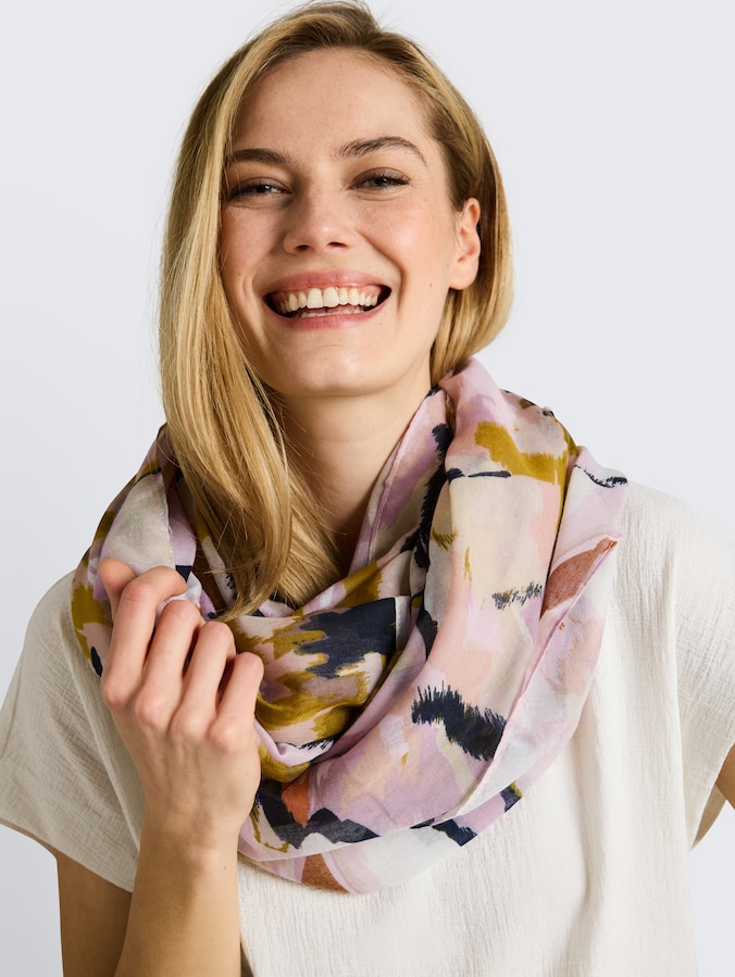 Loop-sjaal met patroon door Women, big abstract flower print