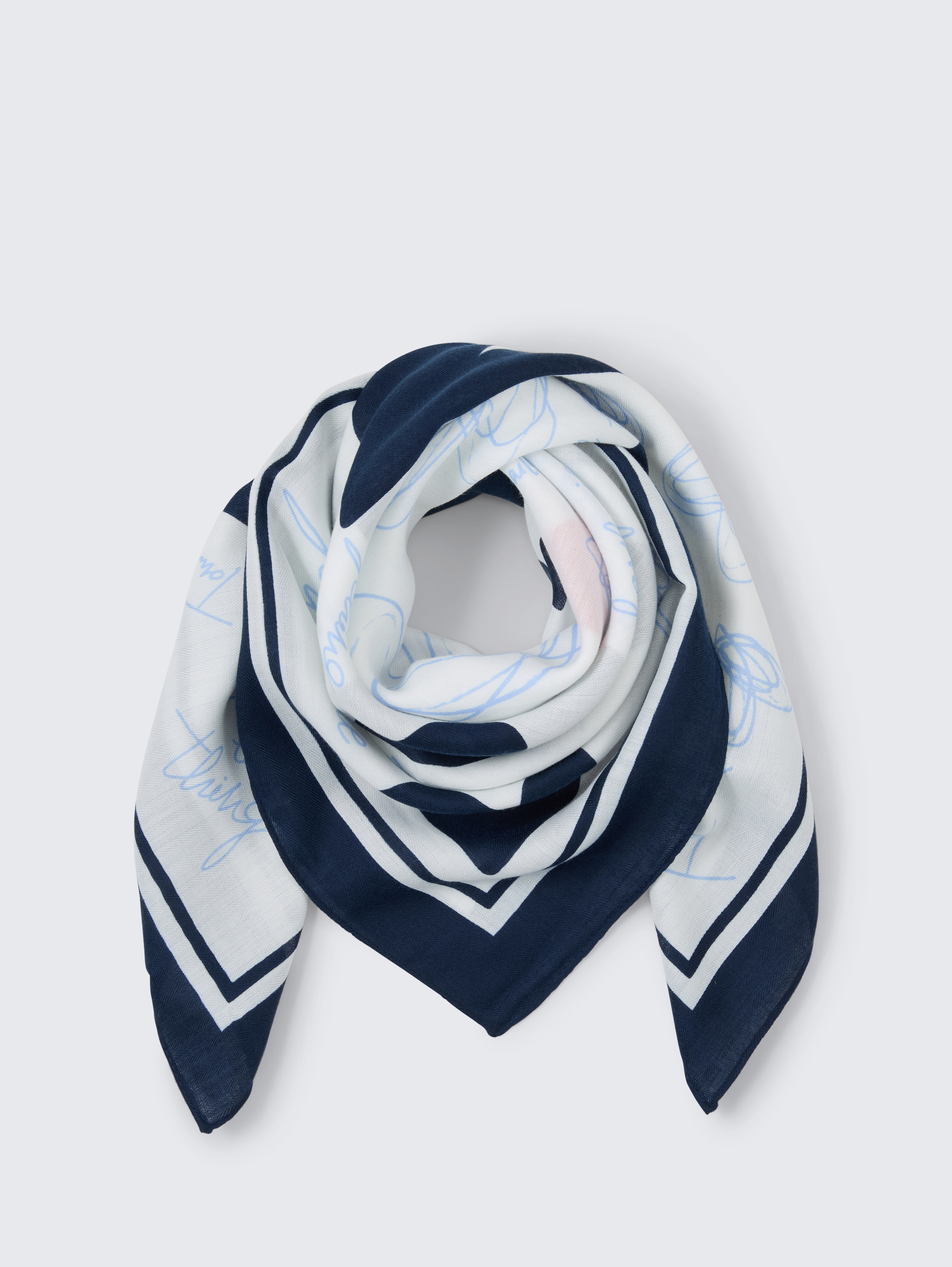 Scarf with pattern by Women, blue haze geometric design