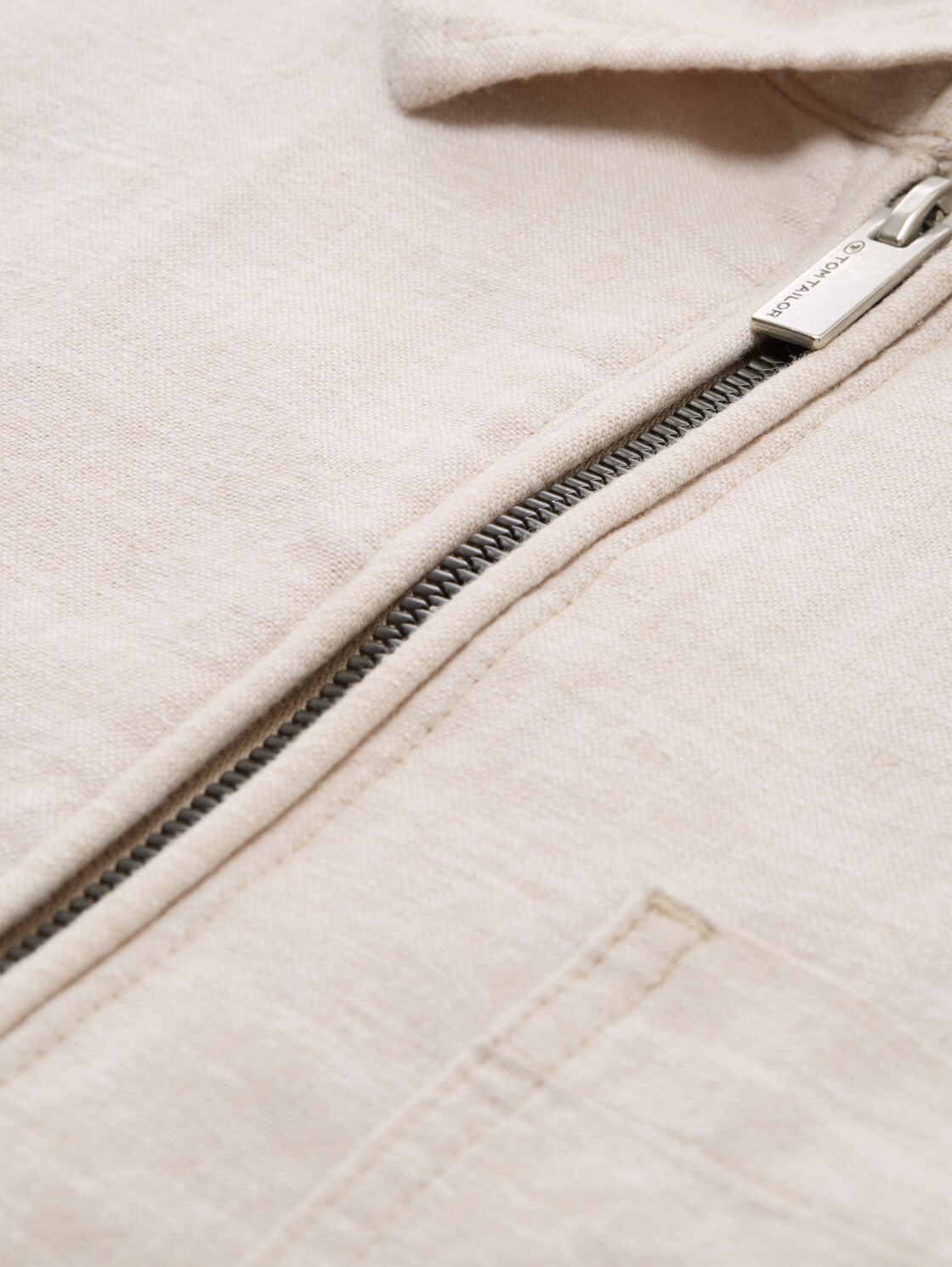 Hemdjacke mit Leinenanteil - cashew beige chambray - Produkt-Detail-Ansicht