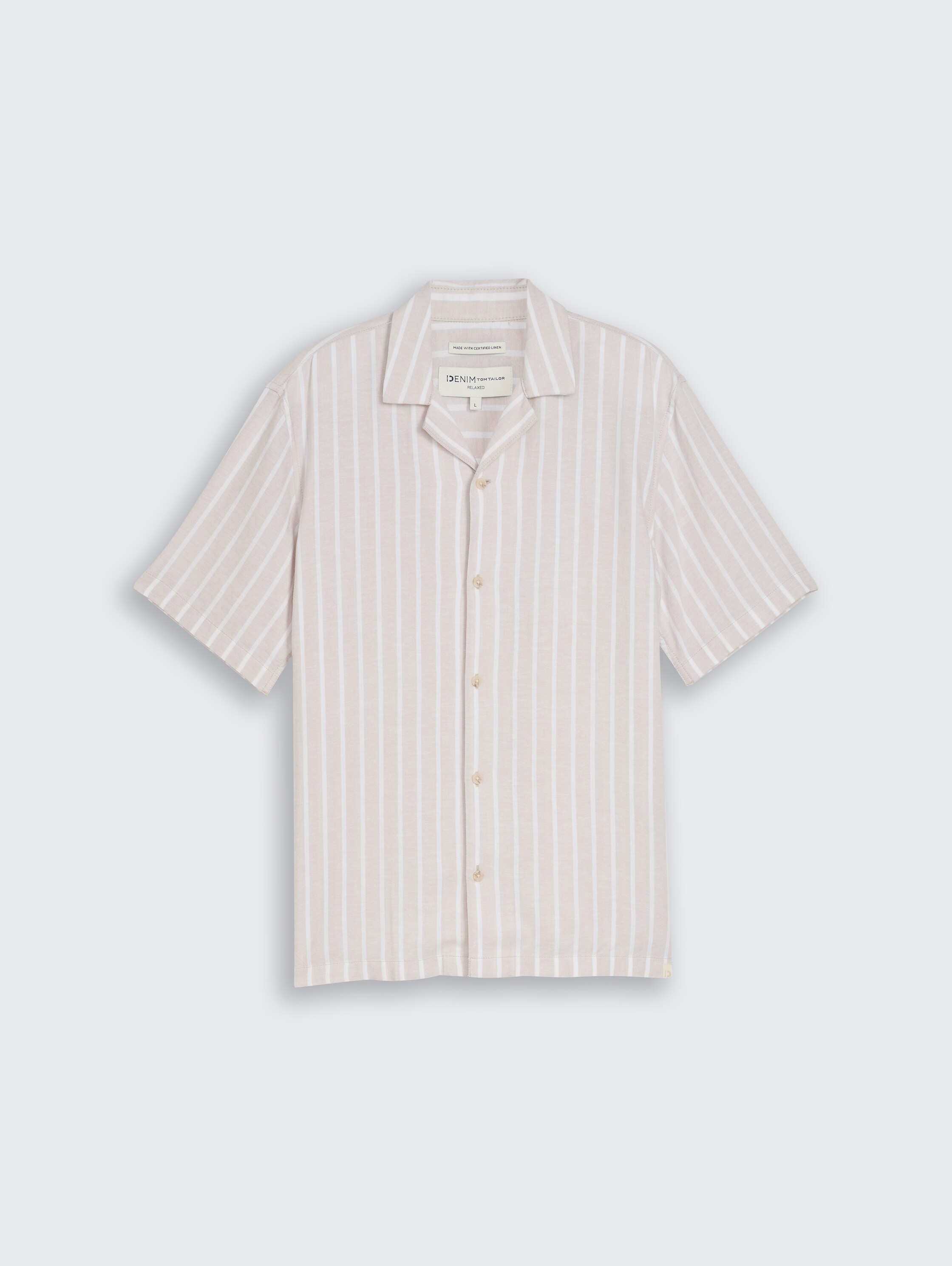 Relaxed Fit Resort mit Leinenanteil - muted_grey_stripe - 