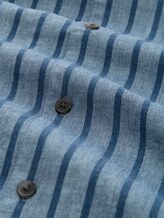 Resorthemd met relaxte pasvorm en linnenmix - nighttime blue stripe - Materiaalweergave