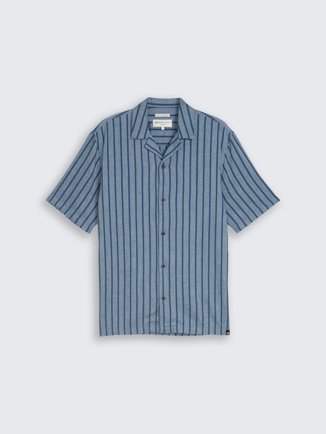 Relaxed fit resort met linnen - nighttime blue stripe - Product vooraanzicht