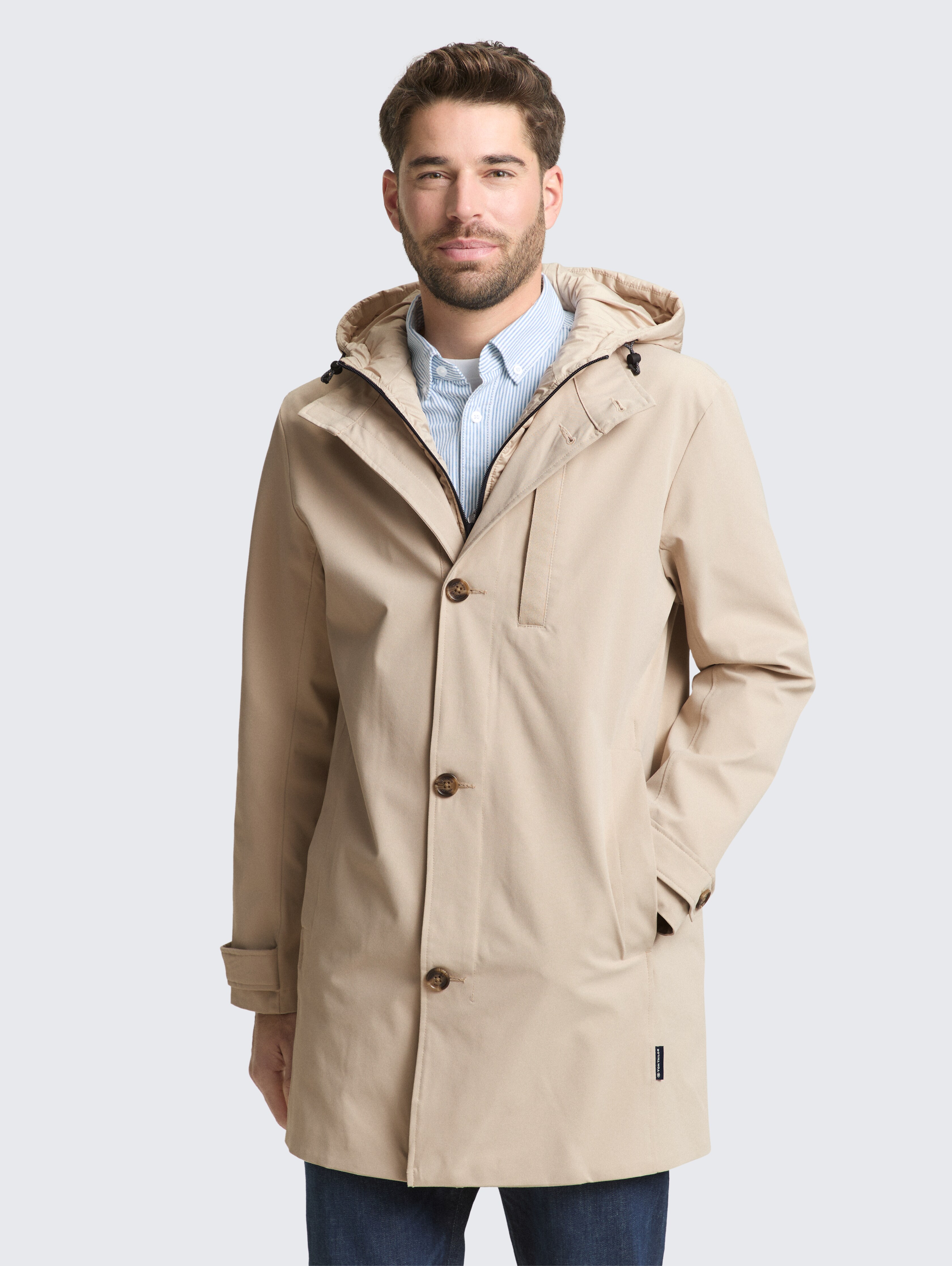 2-in-1 Mantel mit herausnehmbarem Einsatz von Men, Cashew Beige
