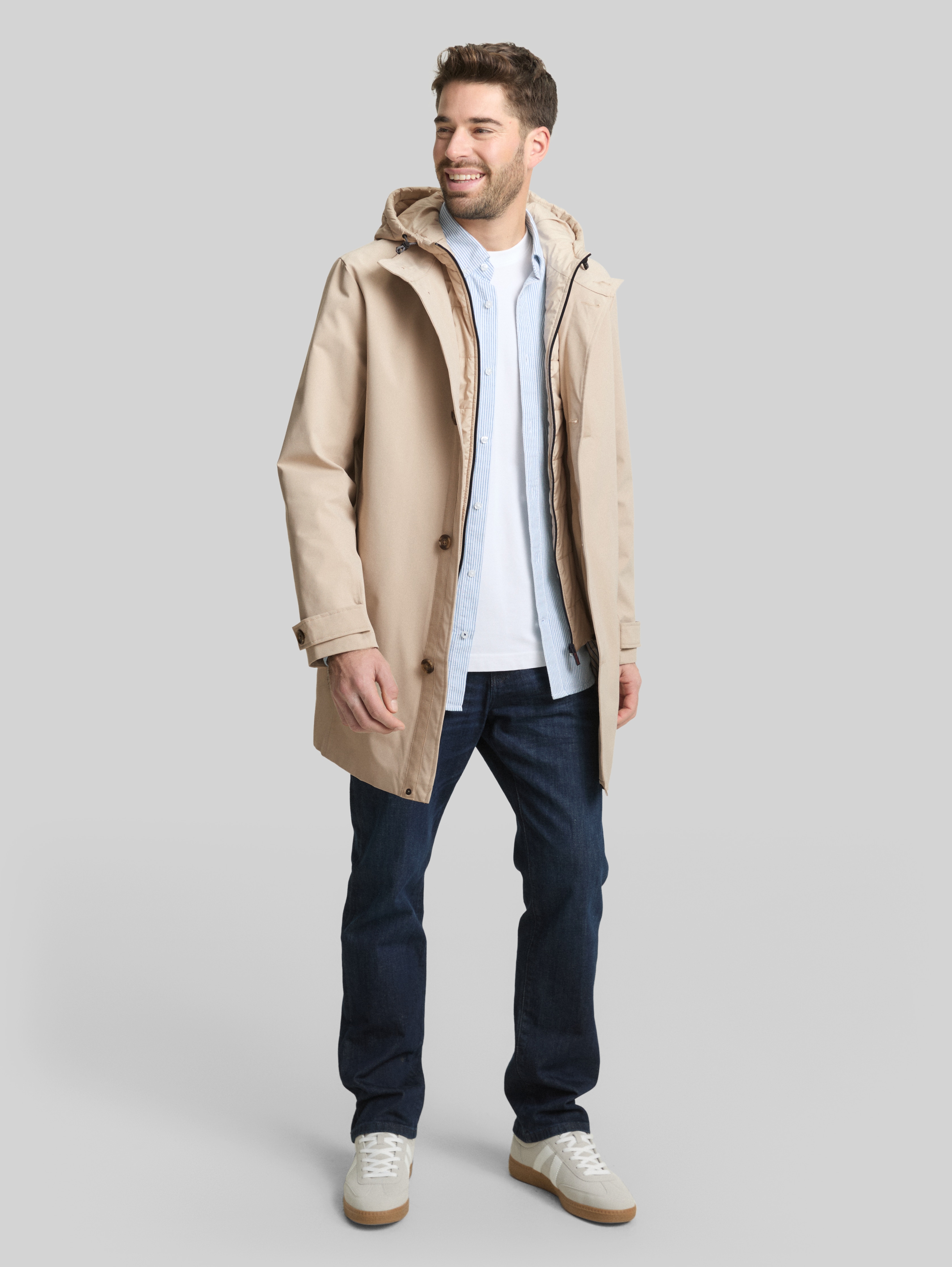 2-in-1 coat with removable insert in brown by Tom Tailor