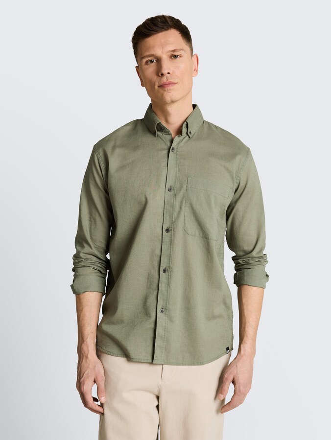 Relaxed fit overhemd met linnen door Denim Male, Sea Spray