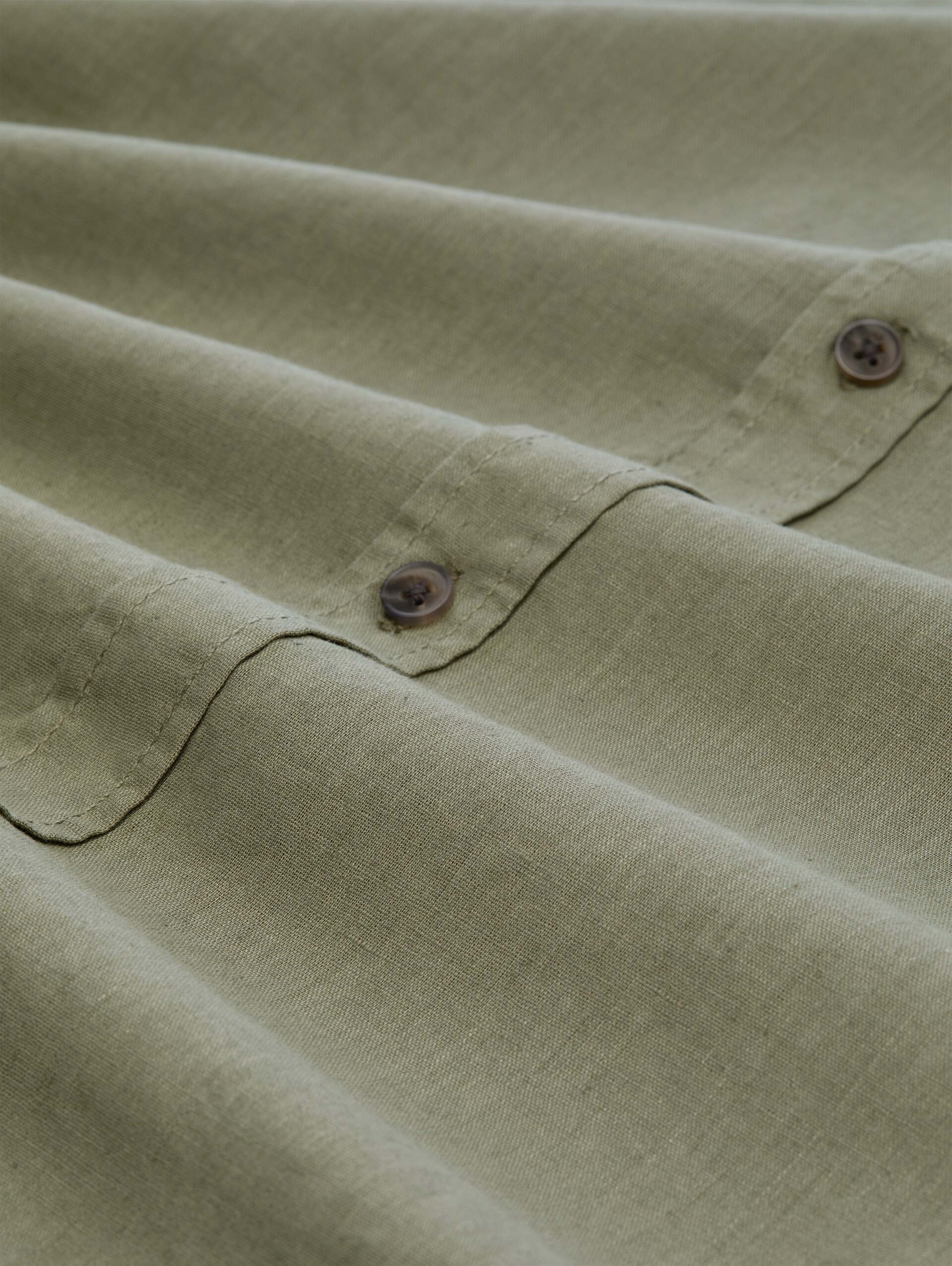 Relaxed Fit Hemd mit Leinenanteil - Sea Spray - Material-Ansicht