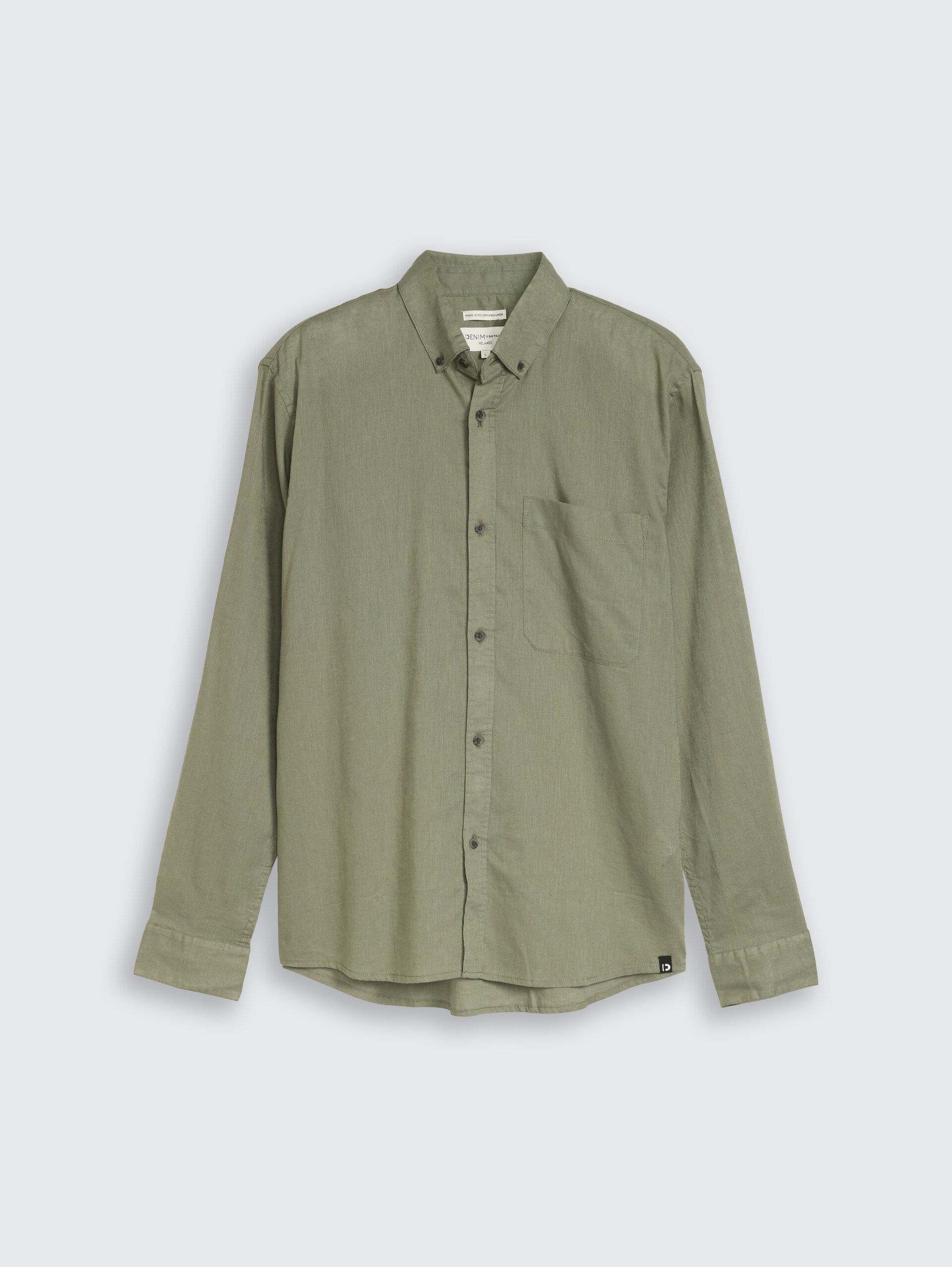 Relaxed Fit Hemd mit Leinenanteil - Sea Spray - Vorder-Produkt-Ansicht