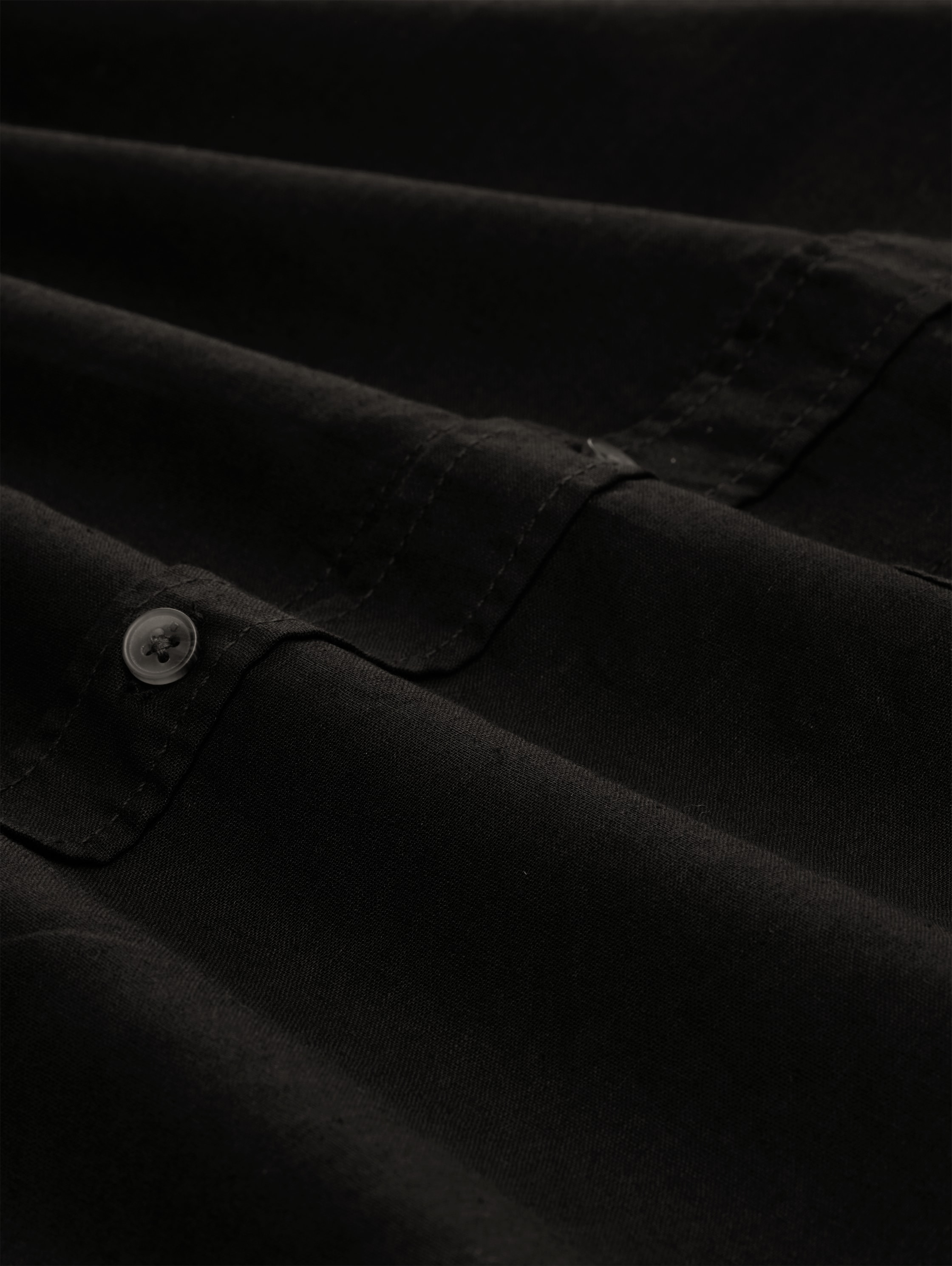 Relaxed Fit Hemd mit Leinenanteil - black - 
