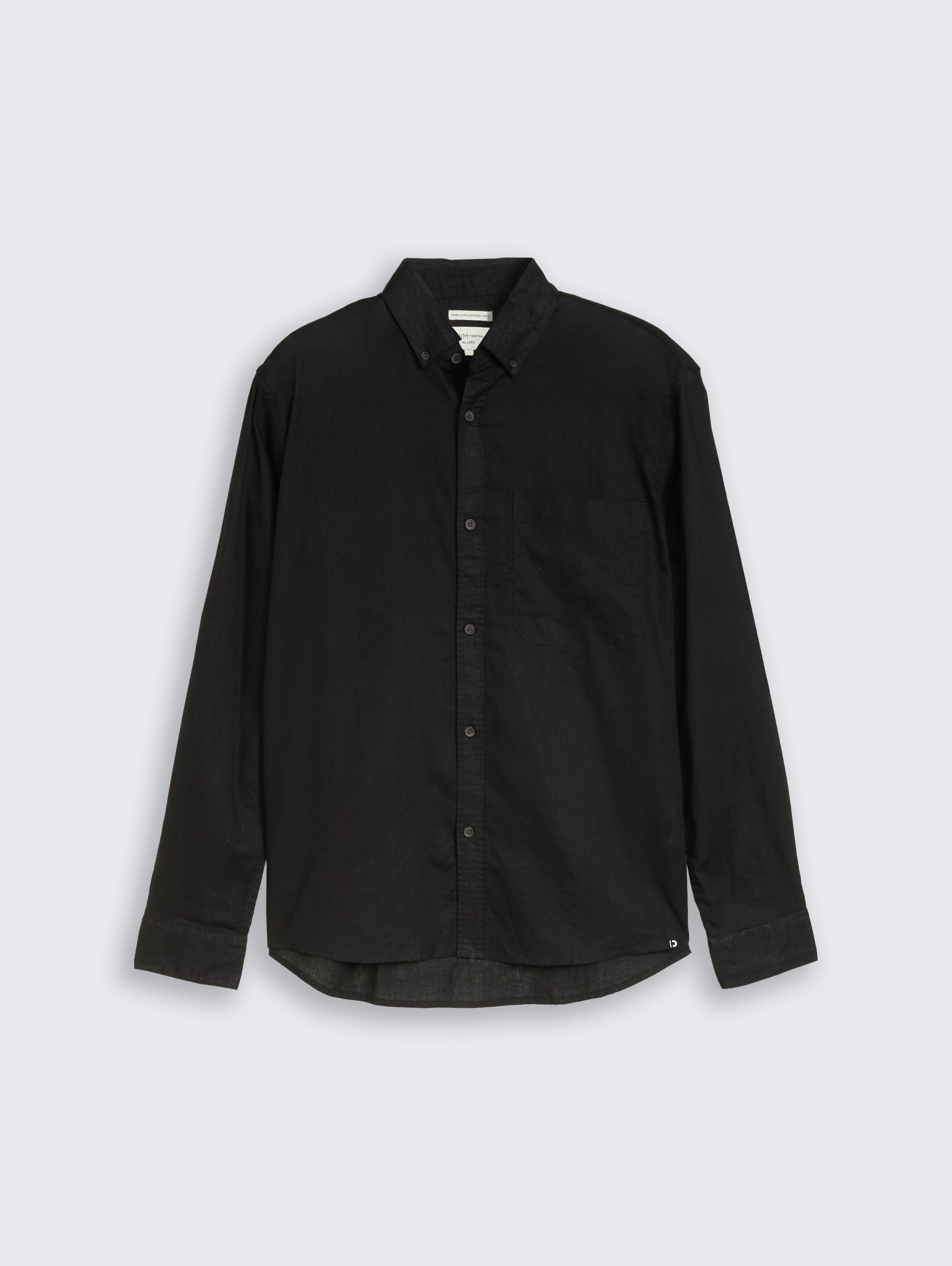 Relaxed Fit Hemd mit Leinenanteil - black - 