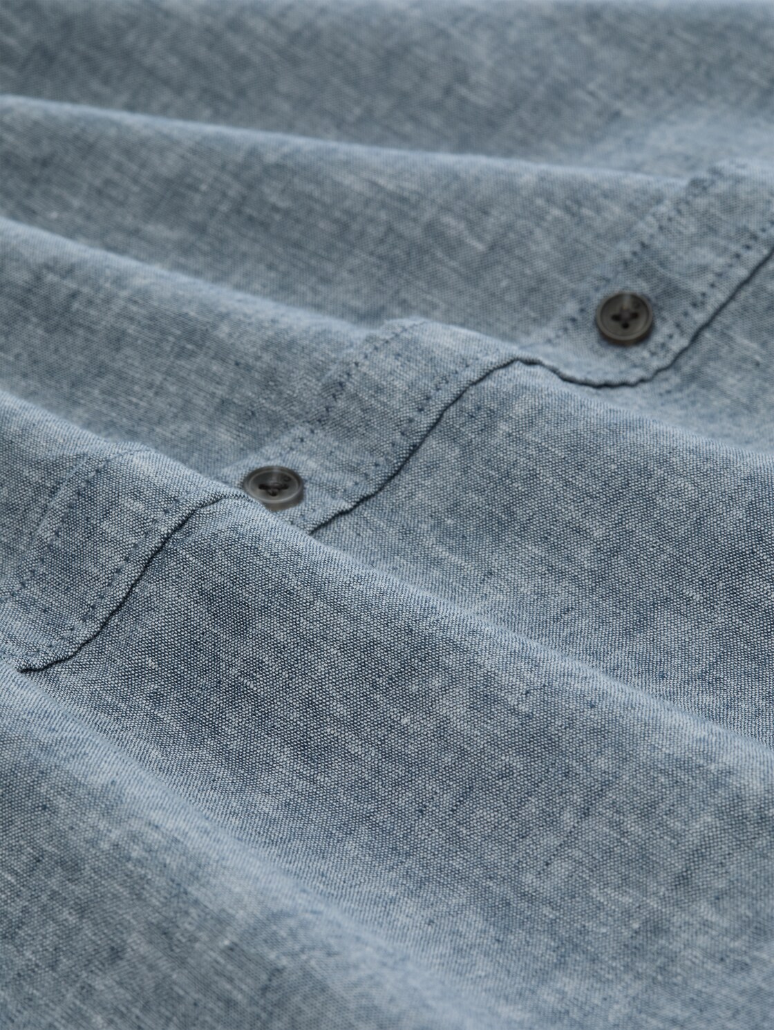 Relaxed fit overhemd met linnen - nighttime blue chambray - Materiaalweergave