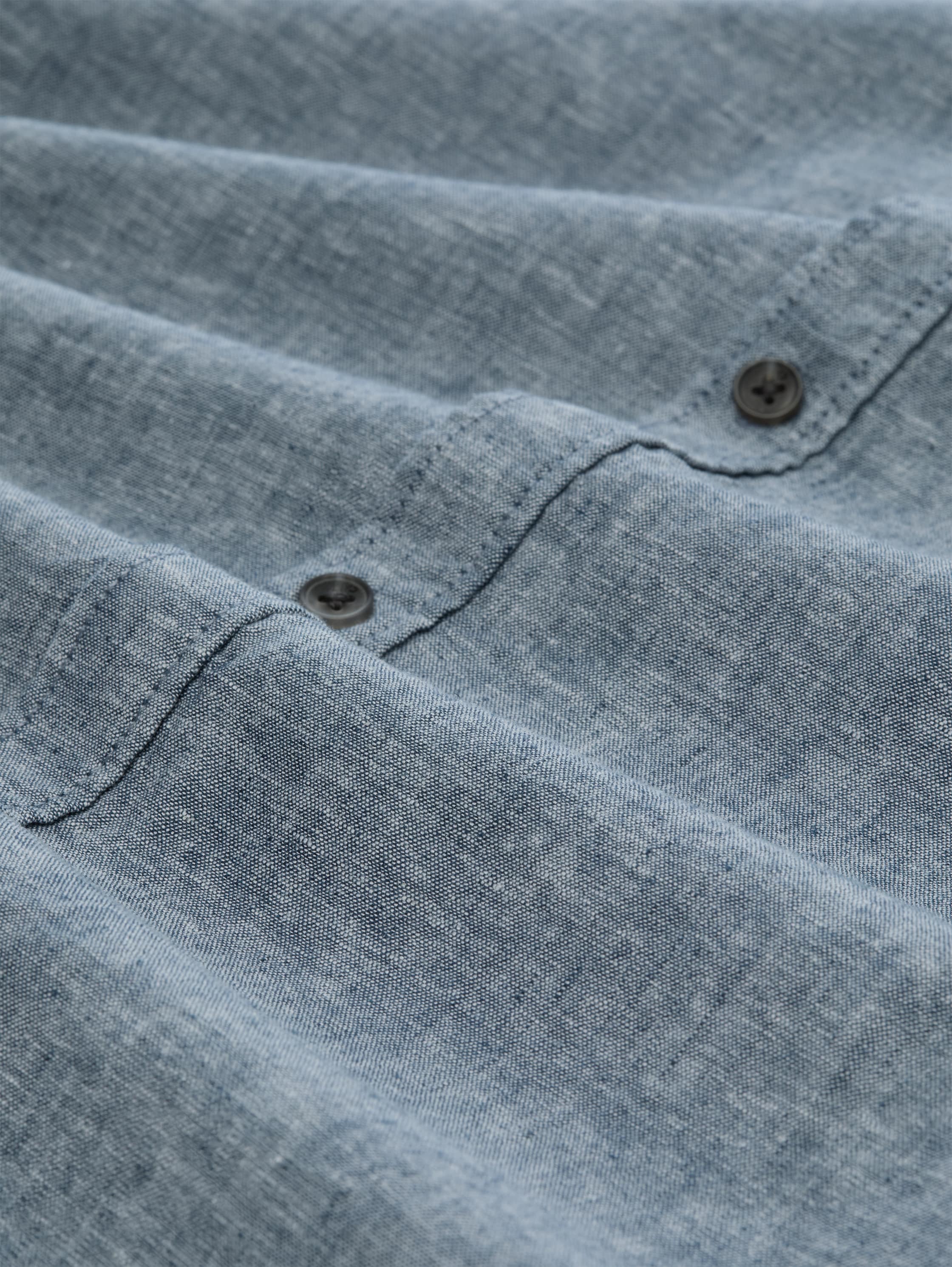 Relaxed Fit Hemd mit Leinenanteil - nighttime_blue_chambray - 