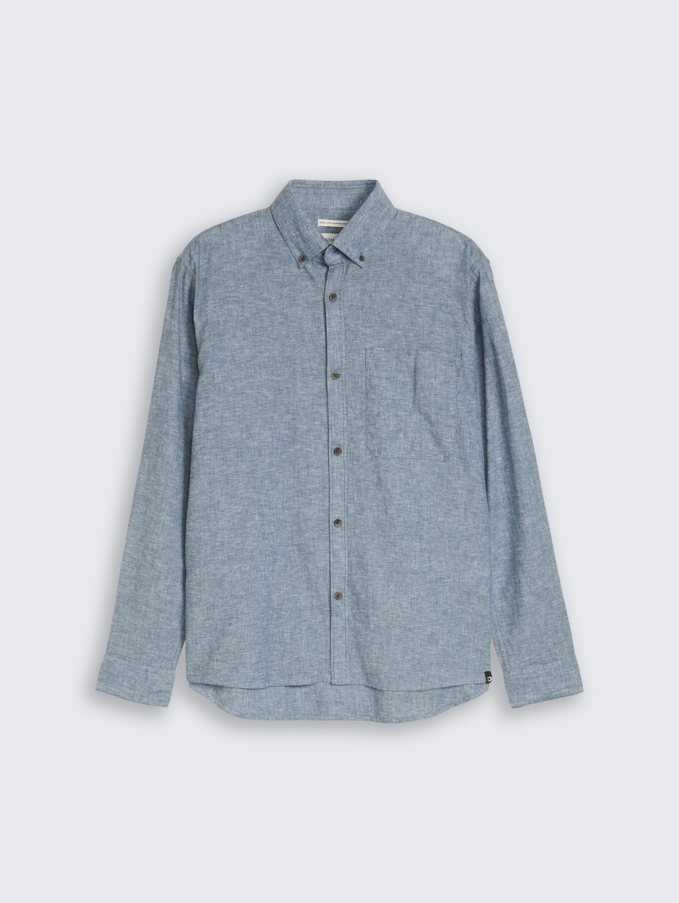 Relaxed Fit Hemd mit Leinenanteil - nighttime_blue_chambray - 