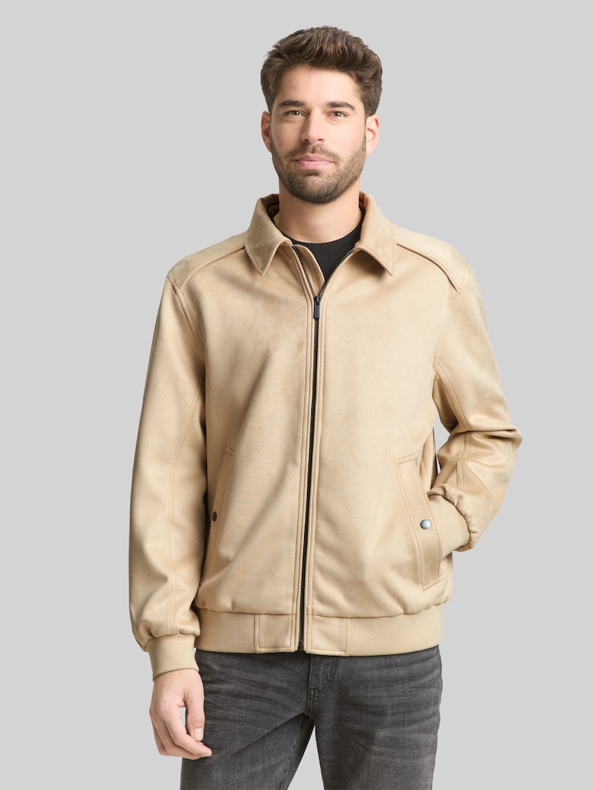 Jacke in Wildleder-Optik von Men, Cashew Beige