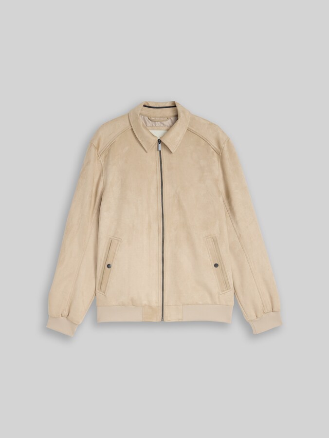 Jacke in Wildleder-Optik von Men, Cashew Beige