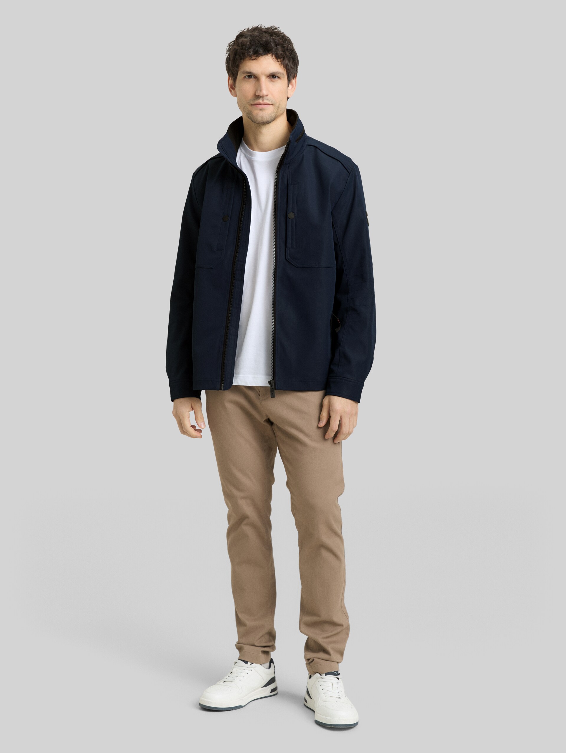 Transitional jacket made from water-repellent material - sky captain blue - side model view