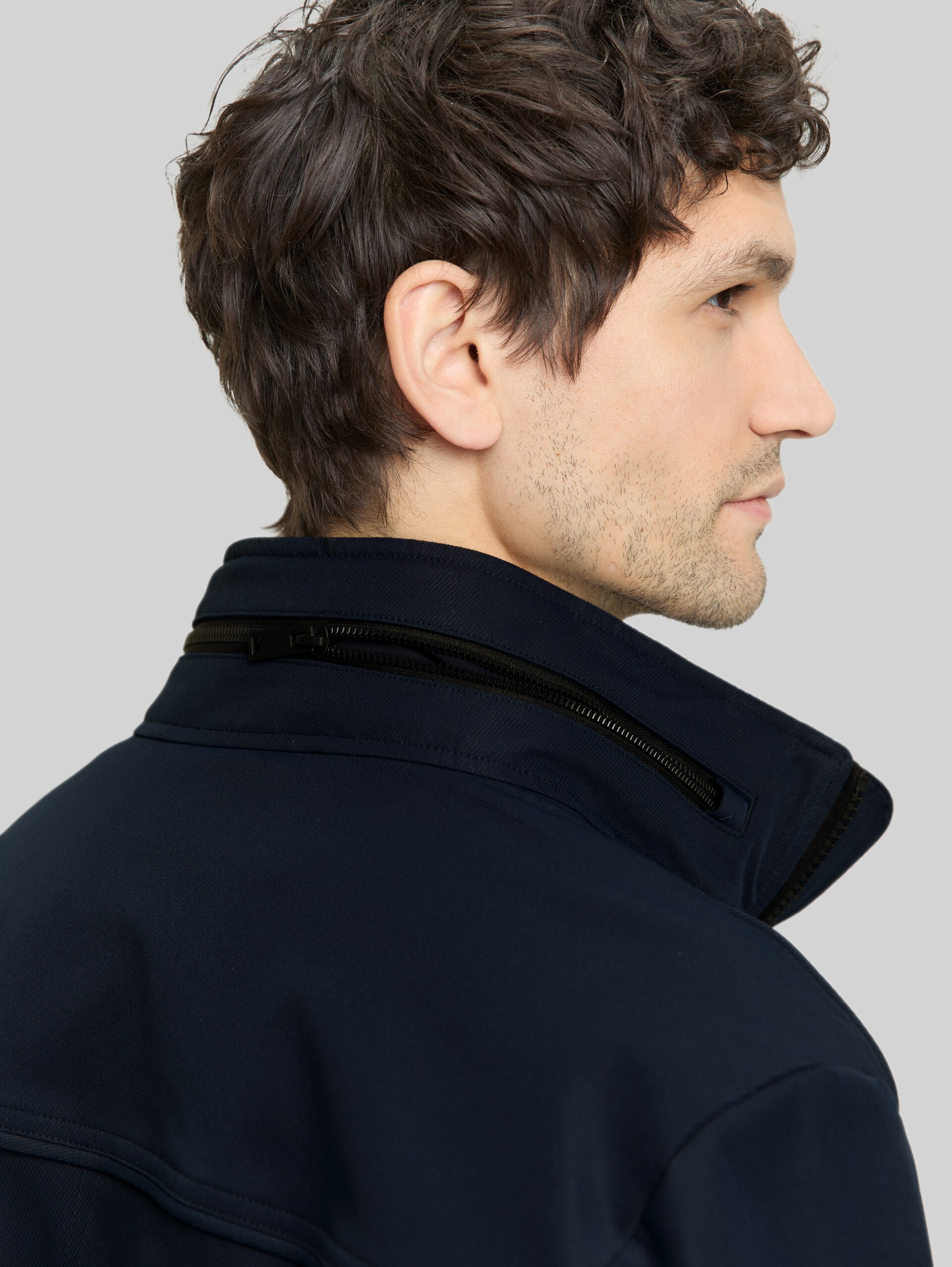 Transitional jacket made from water-repellent material - sky captain blue - Detail model view