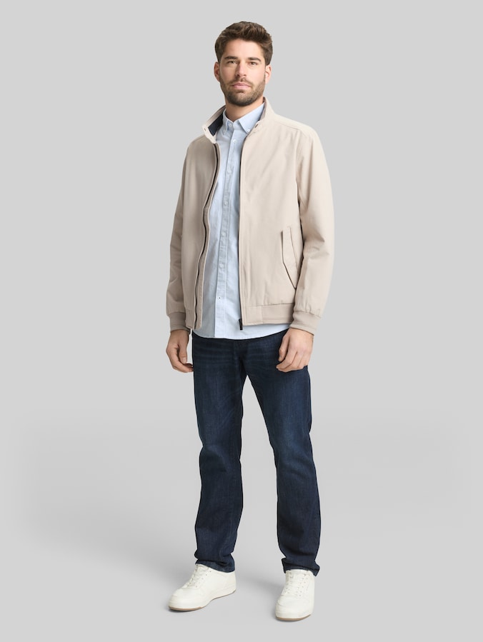 Harrington Jacke aus wasserabweisendem Material von Men, Cashew Beige