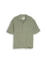 Ausgewählt, Loose Fit Resort Hemd mit Leinenanteil von Tom Tailor, grün