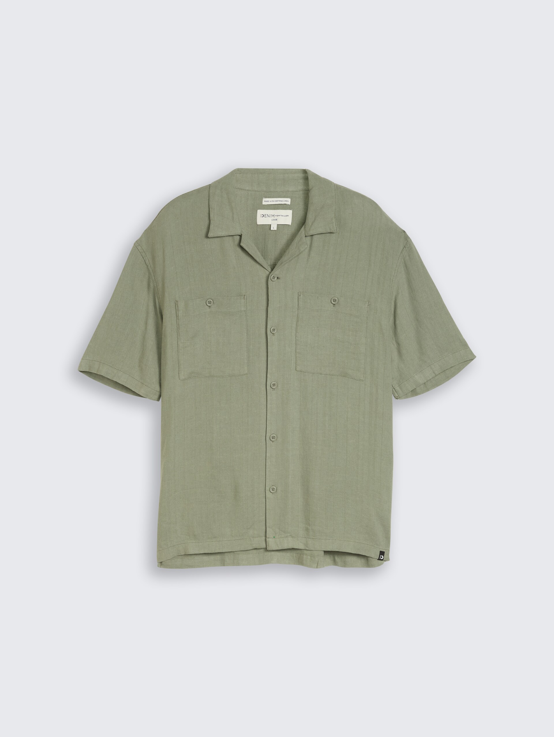 Loose Fit Resort Hemd mit Leinenanteil - Sea Spray - Vorder-Produkt-Ansicht