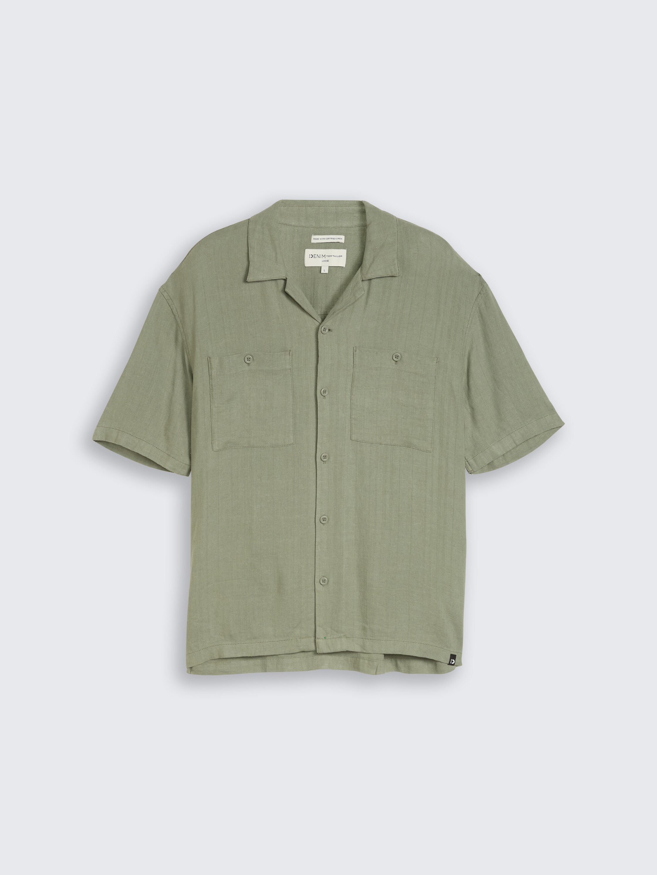 Loose Fit Resort Hemd mit Leinenanteil - sea_spray - 