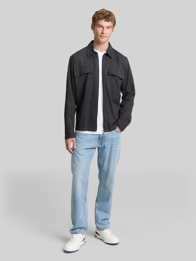 Overshirt mit Reißverschluss von Denim Male, urban medium grey
