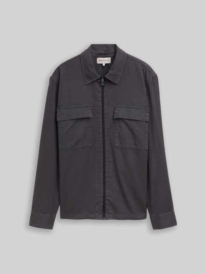 Overshirt with zip by Denim Male, urban medium grey