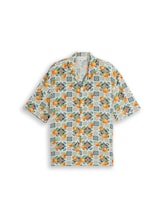 Geselecteerd, Loose fit resort-overhemd met korte mouwen en print op de rug door Tom Tailor, wit