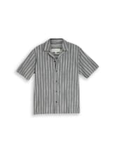 Ausgewählt, Relaxed Fit Resort Hemd mit Leinenanteil von Tom Tailor, schwarz