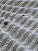 Resorthemd met relaxte pasvorm en linnenmix - black greyish stripe - Materiaalweergave