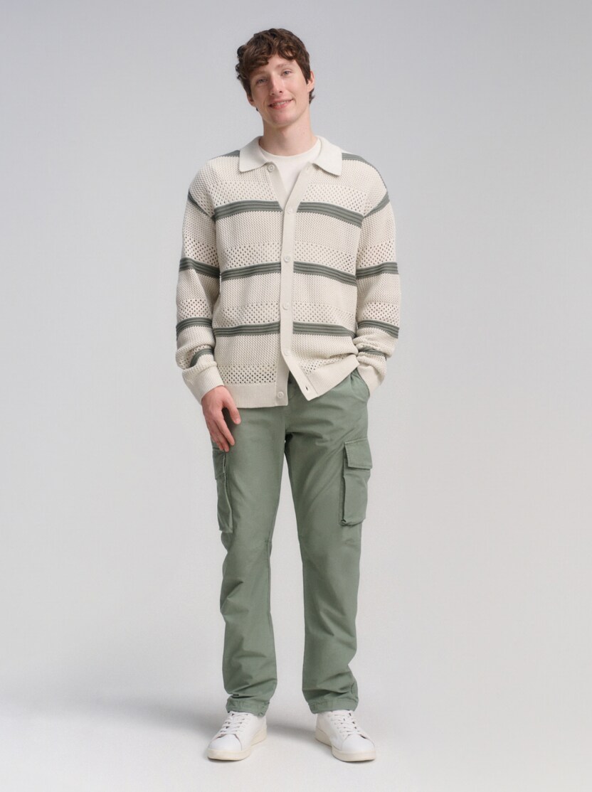 TTLOOSE Cargo Hose aus Baumwolle von Denim Male, Sea Spray