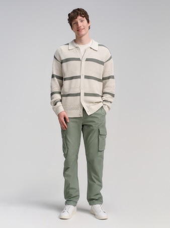 TTLOOSE Cargo Hose aus Baumwolle von Denim Male, Sea Spray