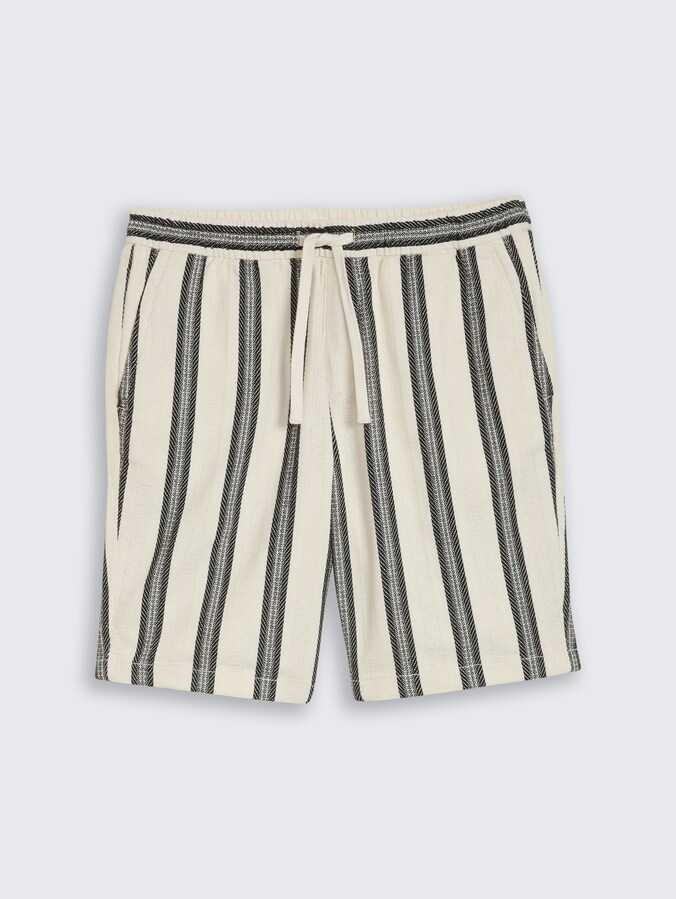 Relaxed Fit Shorts mit Streifenmuster von Denim Male, wool white big stripe