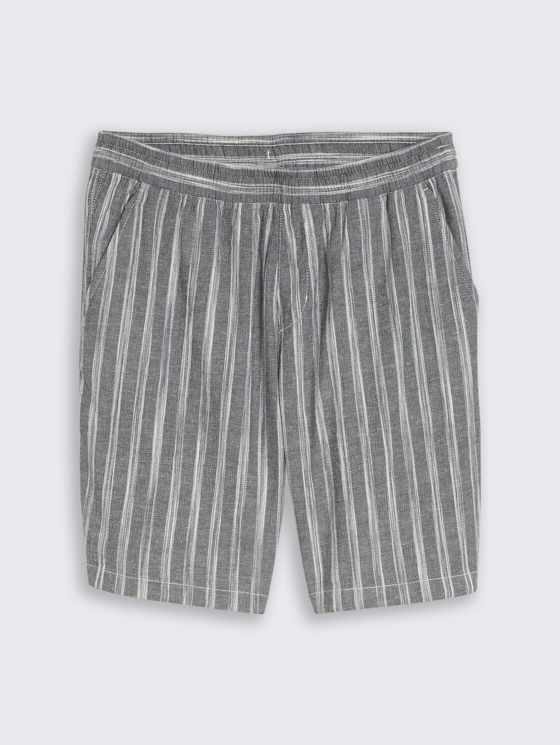 TTRELAXED Shorts mit Leinenanteil - black greyish stripe - Vorder-Produkt-Ansicht