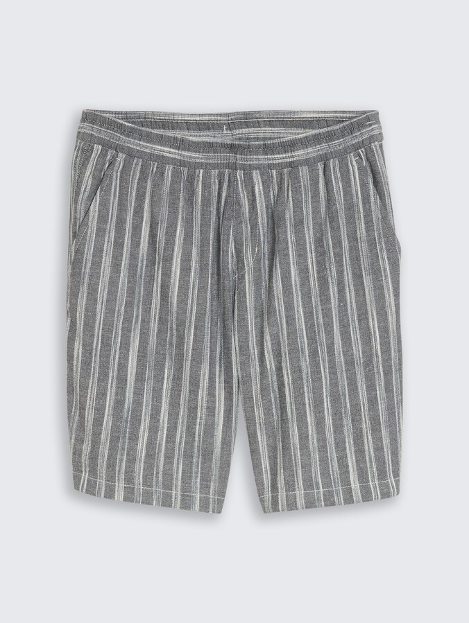 TTRELAXED Shorts mit Leinenanteil von Denim Male, black greyish stripe