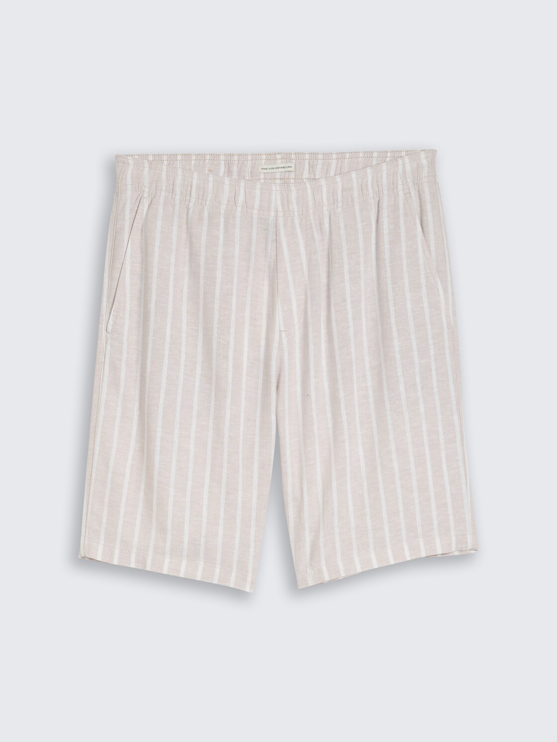 TTRELAXED Shorts mit Leinenanteil - muted grey stripe - Vorder-Produkt-Ansicht
