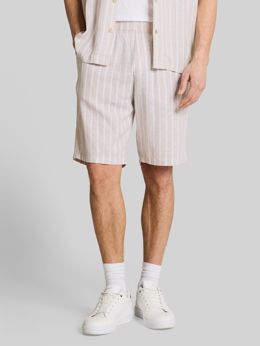 TTRELAXED short met linnenaandeel door Denim Male, muted grey stripe