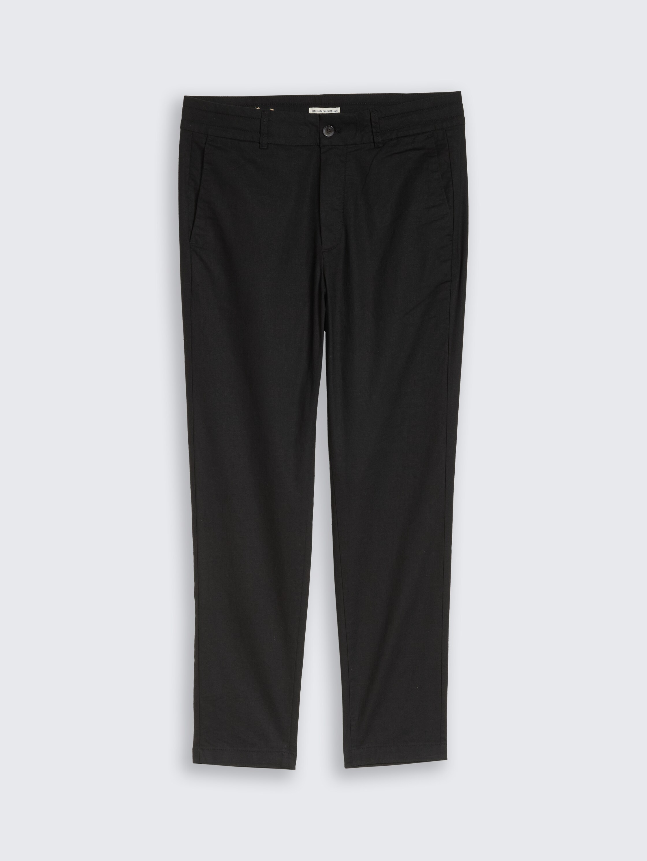 TTTAPERED relaxed chino trousers with linen blend - black - 