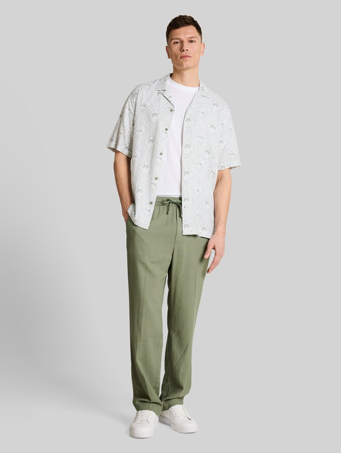 TTLOOSE Hose mit Leinenanteil von Denim Male, Sea Spray