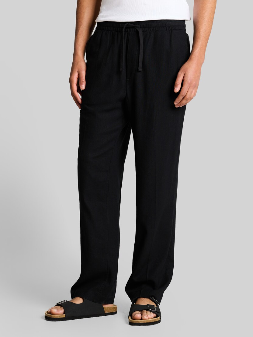 TTLOOSE Hose mit Leinenanteil von Denim Male, Black
