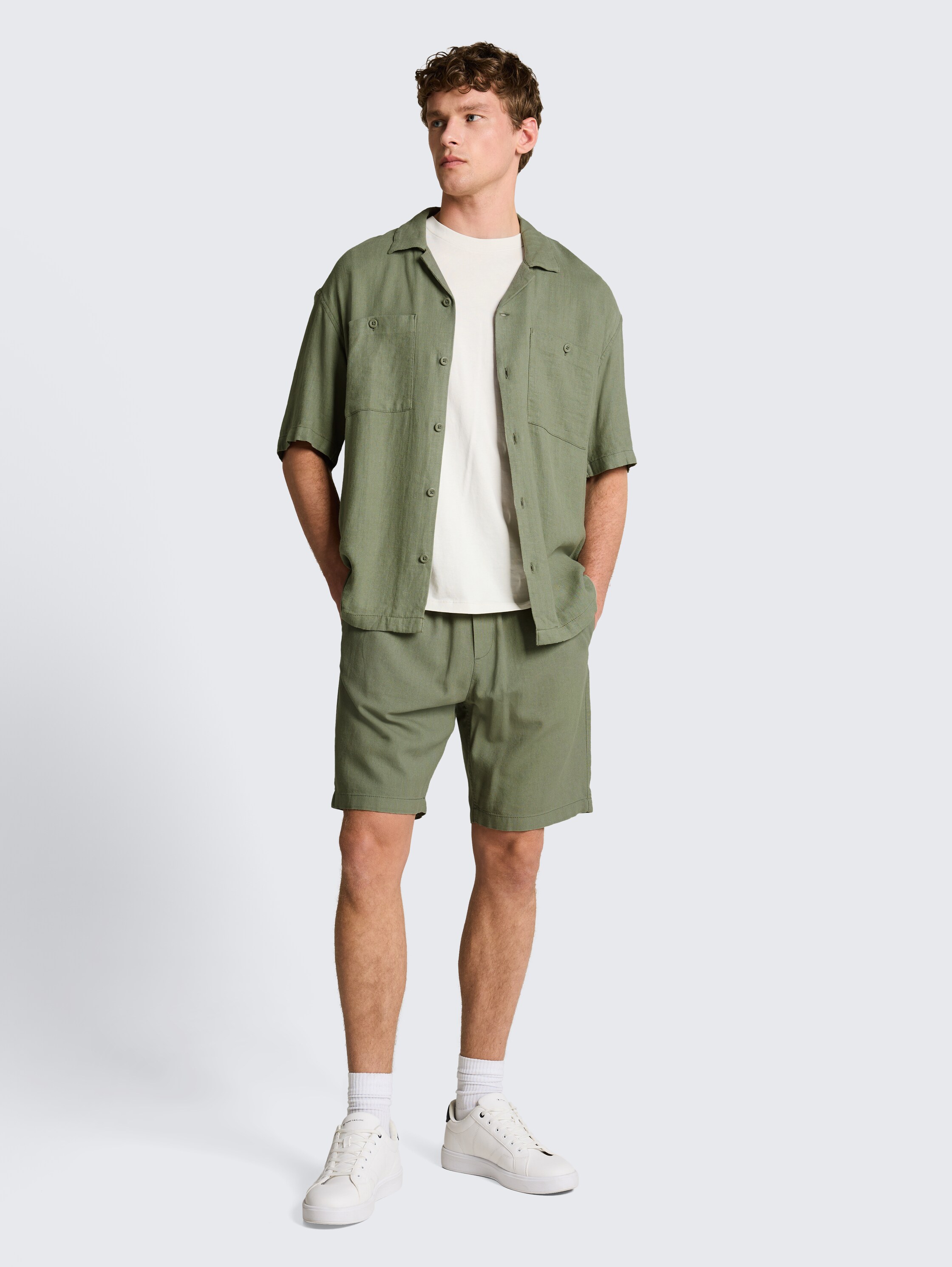 TTRELAXED shorts with linen blend - sea_spray - 