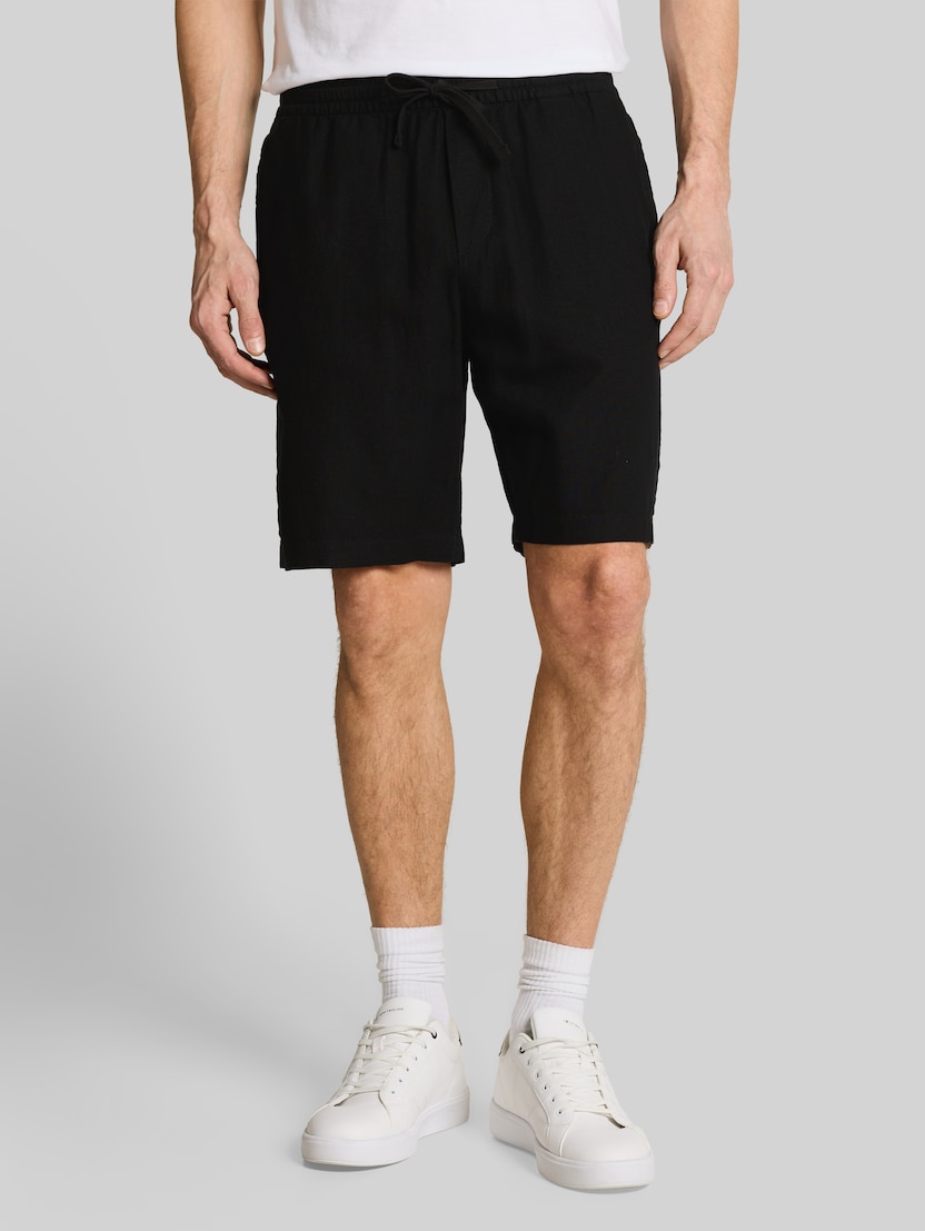 TTRELAXED short met linnenaandeel door Denim Male, Black