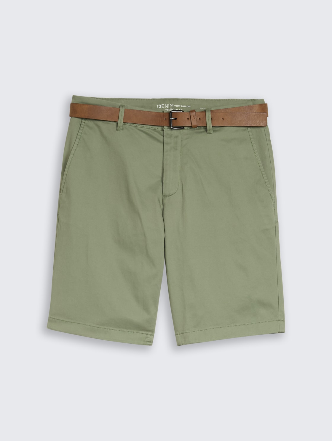 TTREGULAR Chino Shorts mit Gürtel - Sea Spray - Vorder-Produkt-Ansicht