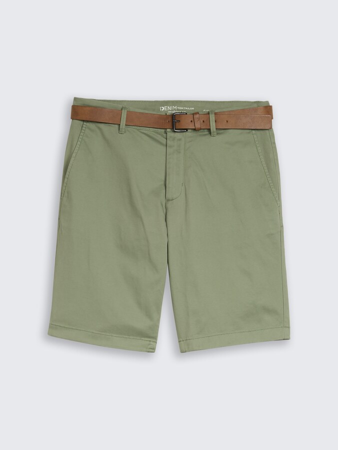 TTREGULAR Chino Shorts mit Gürtel von Denim Male, Sea Spray