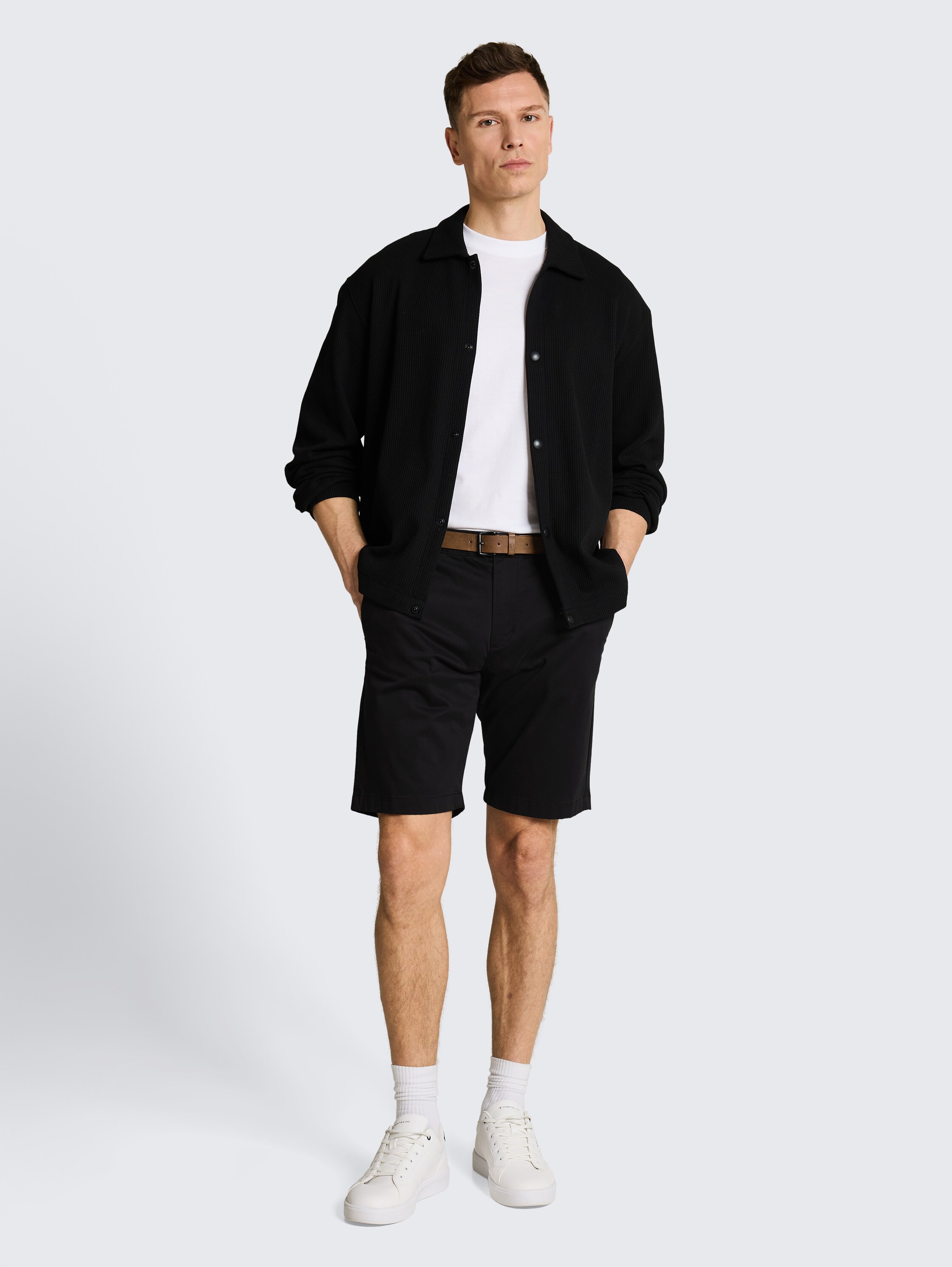 TTREGULAR chino-short met riem - black - 